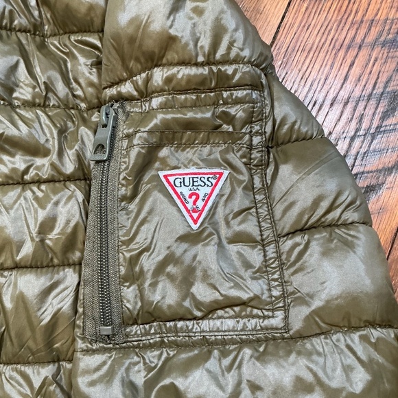 Guess Lightweight Puffer Bomber Jacket – Olive Green – Men’s Size XL - Picture 6 of 13